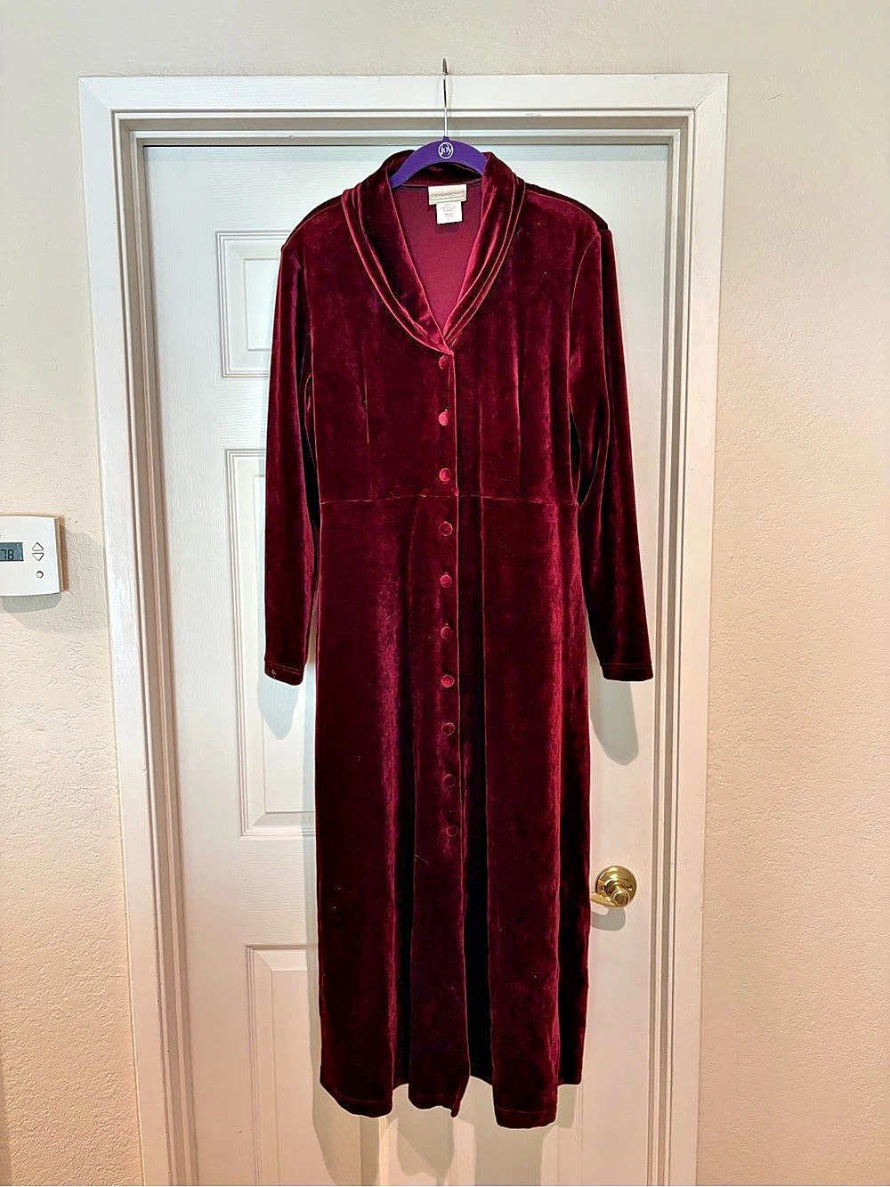 Coldwater Creek Velvet Maxi Dress in Burgundy Large Like New